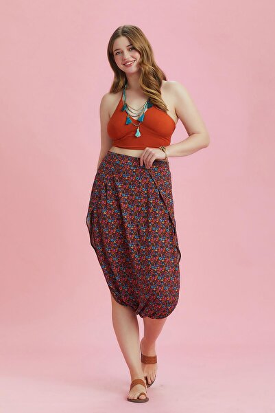 Los banditos Kapri Beli Lastikli Büyük Beden Pantolon Etek