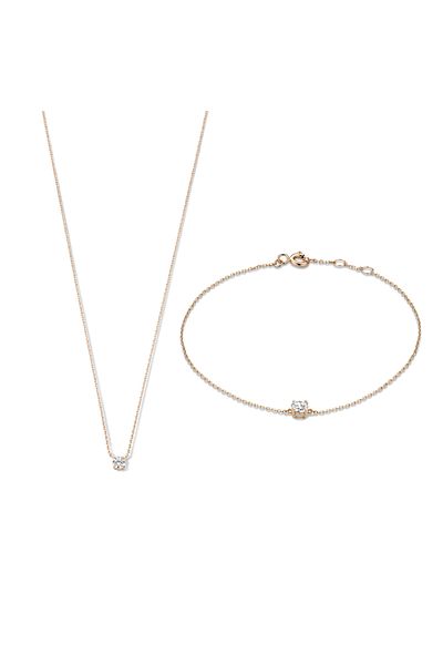 Isabel Bernard Cadeau D'isabel 14 Karat | Roségold Halskette Und Armband Geschenksets Ib90031