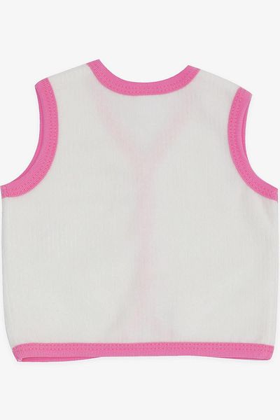 Breeze Baby Girl Velvet Vest Buttoned 0-3 Months-9 Months, White