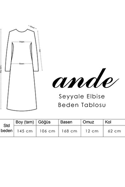 ANDE Seyyale Elbise- Gül kurusu