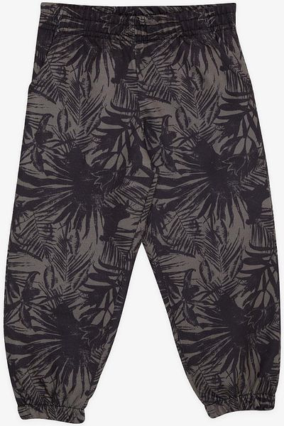 Breeze 1-4 Years Old Boy's Sweatpants - Leaf Pattern, Khaki Green