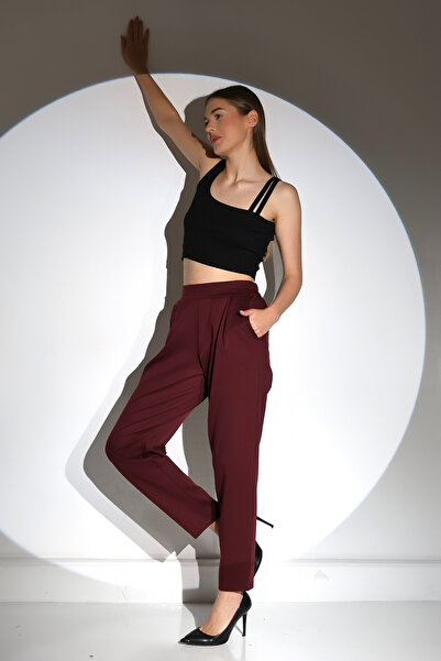 DİVİSTA Women's Knitted Back Waist Elastic Trousers