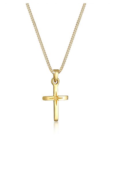 ELLI Necklace Ladies Cross Pendant Star Engraving Faith In 925 Sterling Silver