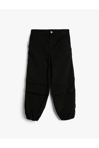 Koton Parachute Jogger Denim-Hose aus Baumwolle mit elastischem Bund und Tasche – Parachute-Jeans
