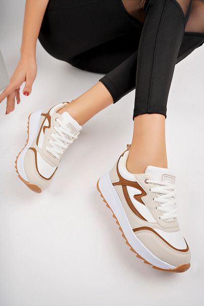 McDark Women's Mink-White Casual Sneakers