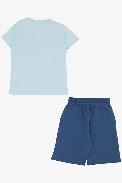 Breeze Boy's Shorts Set - Fisherman Cute Panda, 1.5-5 Years, Light Blue