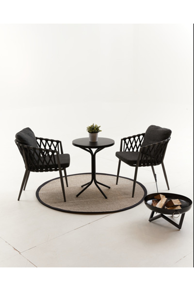 Divona Home Rapunzel Bahçe Balkon Bistro Set ANTRASİT