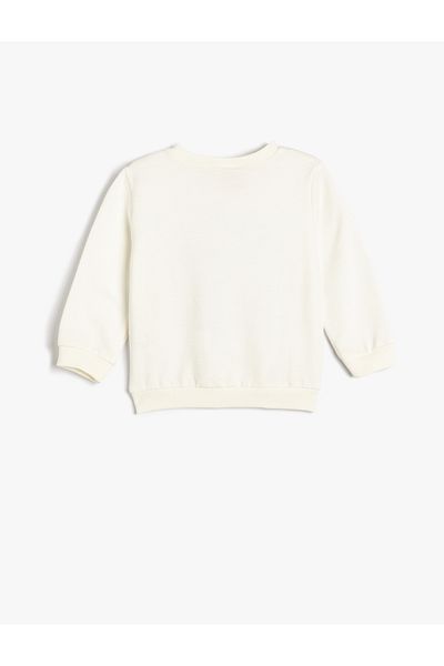 Koton Sweatshirt Rose Gold Sequin Detailed Crew Neck Cotton