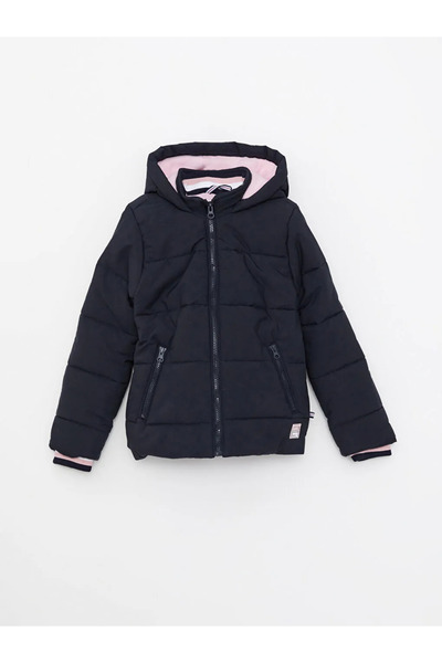 LC Waikiki SOUTHBLUE Синій капюшон Basic Дівчачий надувний пуховик