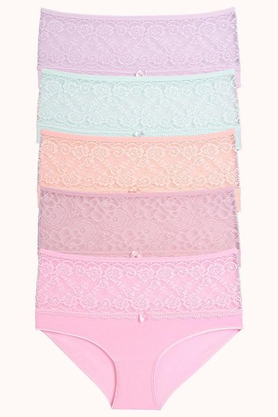 Nicoletta Women's Panties Large Size Pack of 5 Lacy Salmon