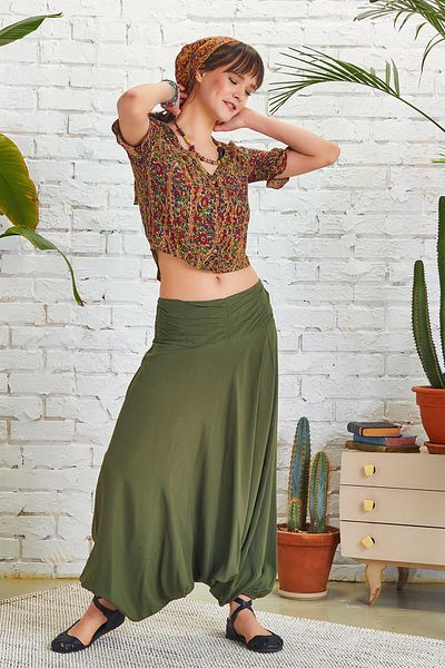 Los banditos Drape Detail Elastic Waist Shalwar Trousers
