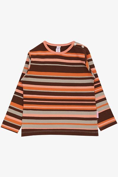 Breeze Baby Girl Long Sleeve T-Shirt Striped Placket 9 Months-3 Years, Mixed Color