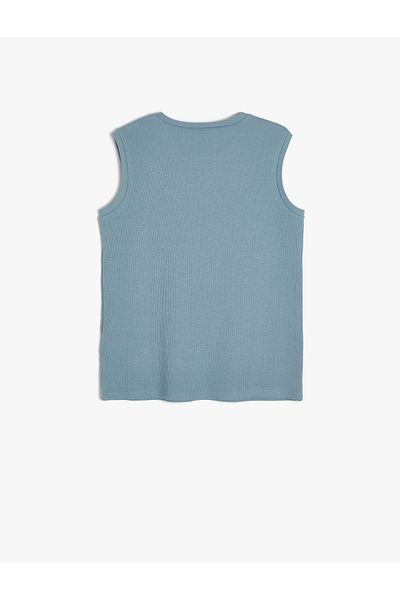 Koton Tricou de bază fără mâneci din bumbac - cu nervuri