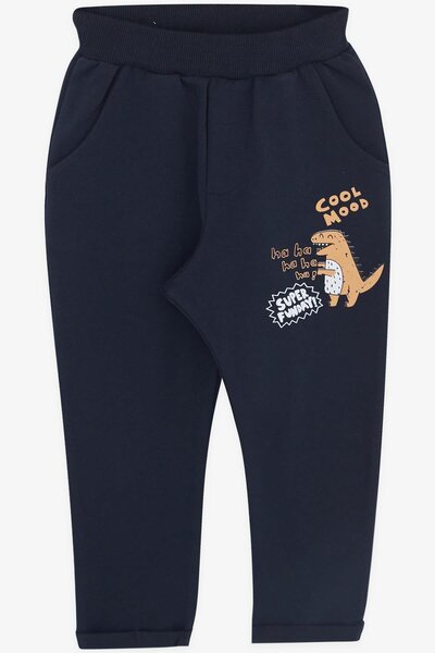 Breeze Baby Boy Tracksuit Set - Cheerful Animals Patterned, 9 Months-3 Years, Gray Melange