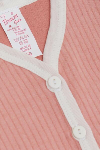 Breeze Baby Girl Vest Buttoned 0-9 Months, Dried Rose