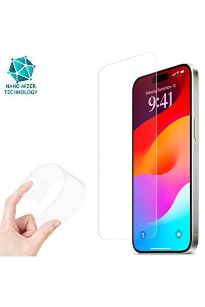 Evax (ESNEK NANO CAM) iPhone 15 Pro Max Uyumlu Ultra İnce Darbe Korumalı Esne...