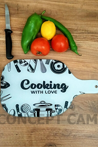 CONCEPT CAM Hanging Glass Cutting Board, Decorative Glass Cutting Board, 20 c...