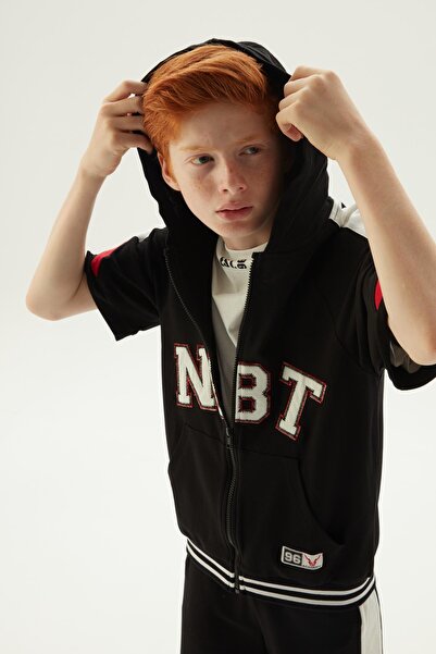 Nebbati BG Store Boy's Black Tracksuit Top