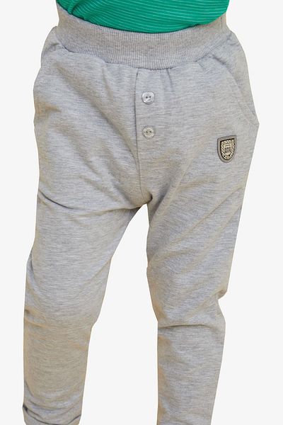 Breeze Girls & Boys Baby Boy Bottom Button Accessory Embroidered Pocket 9 Months-3 Years, Light Gray Melange
