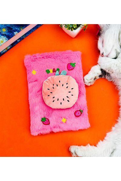 Gift Moda Cute Fruit Embossed Plush Notebook