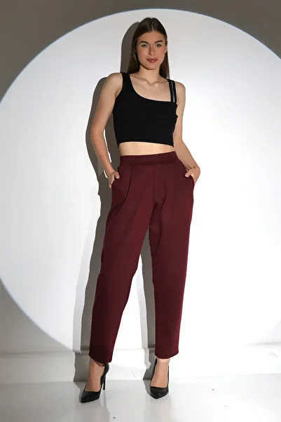 DİVİSTA Women's Knitted Back Waist Elastic Trousers