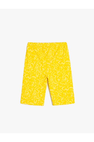 Koton Kurze Strumpfhose aus Baumwolle mit Batikmuster, elastischer Bund