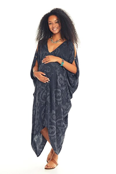 Los banditos Kayık Yaka Omuz Detaylı Rahat Kesim Hamile Elbise