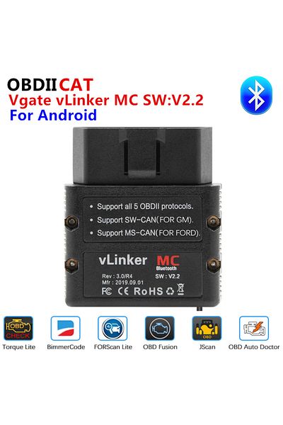 Vgate OBDIICAT-VLinker MC+ ELM327 Bluetooth3.0/ 4.0 OBD2 ELM 327 Wifi Car Diagnostic For IOS Android Sc...
