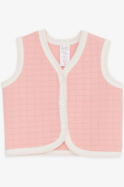 Breeze 0-3 and 9 Months Baby Girl Salmon Vest - Buttoned