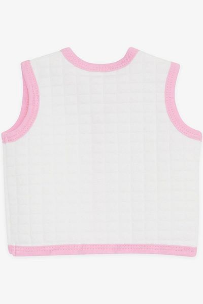 Breeze White Baby Girl Vest - Buttoned, 0-3 Months-9 Months