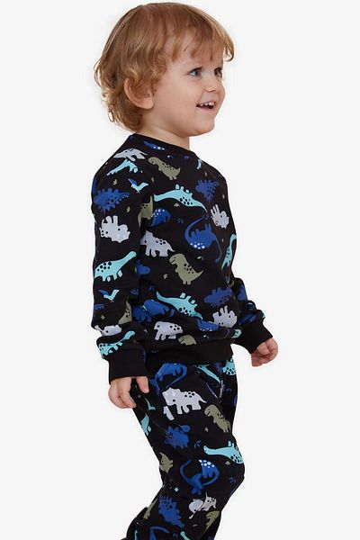 Breeze Girls & Boys Boys Tracksuit Set Dinosaur Patterned 1-4 Years, Black