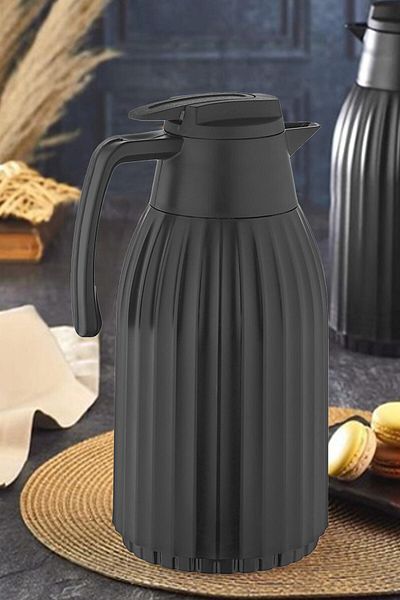 Penguen Png-7004 1.5 Lt Corrugated Glass Thermos Black