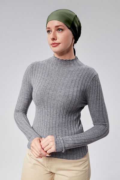 Sonbaharmoda Γυναικείο Hijab Lycra Χτενισμένο Βαμβακερό Αντιολισθητικό Απλό Καπό Δέσιμο