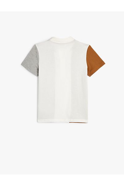 Koton Polo Neck T-Shirt Short Sleeve Half Zipper Cotton