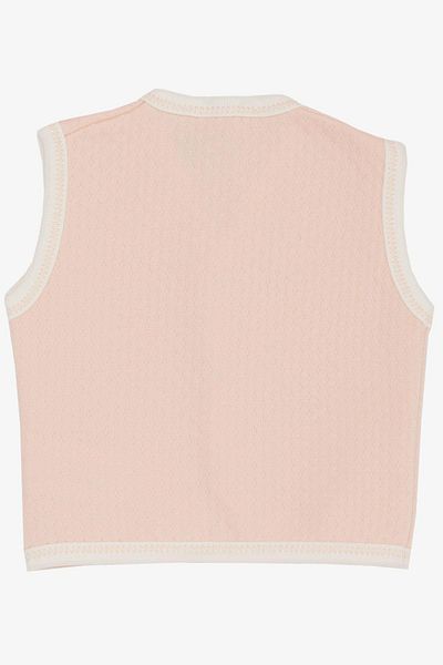 Breeze Baby Girl Vest with Snap Fasteners Patterned 0-9 Months, Salmon