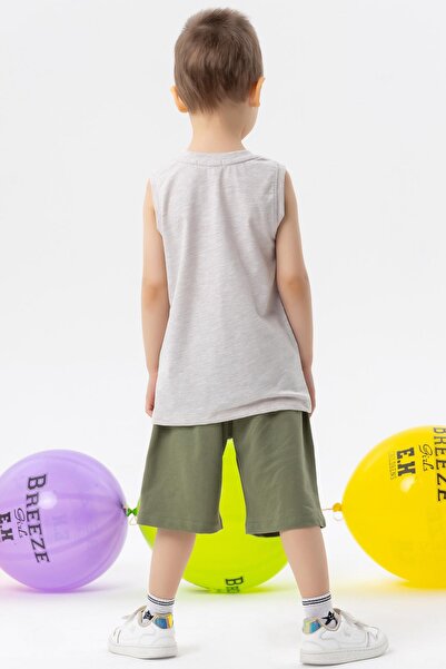 Breeze 1-4 Years Boy's Shorts Set - Beige Melange, Printed