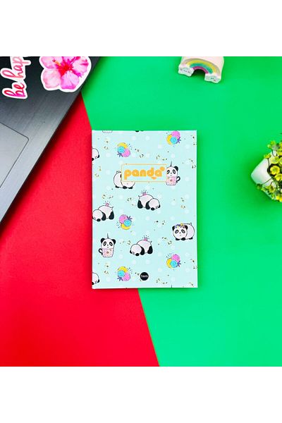 Gift Moda Caiet elastic cu model panda verde