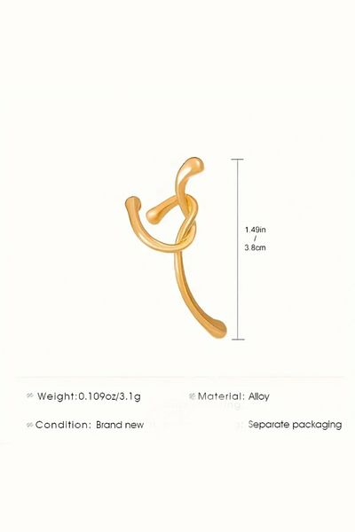 ELMATOLYE Women's Gold Color Non Perforated Pinch Cartilage Earrings Design