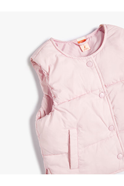 Koton Quilted Vest - Round Neck and Pocket Snaps