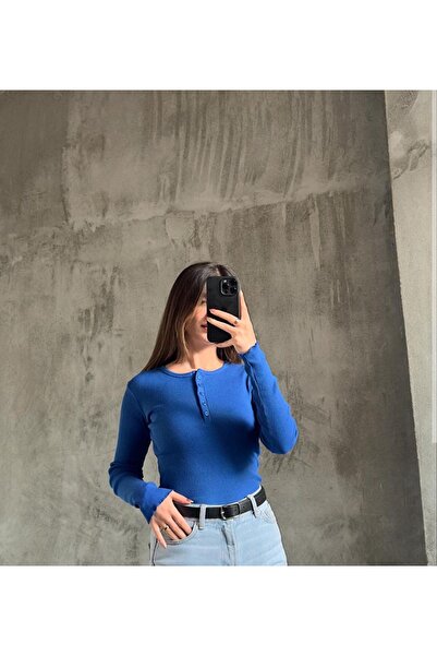 BNK Shop Μπλούζα με μακρύ μανίκι με λεπτομέρεια με κουμπιά