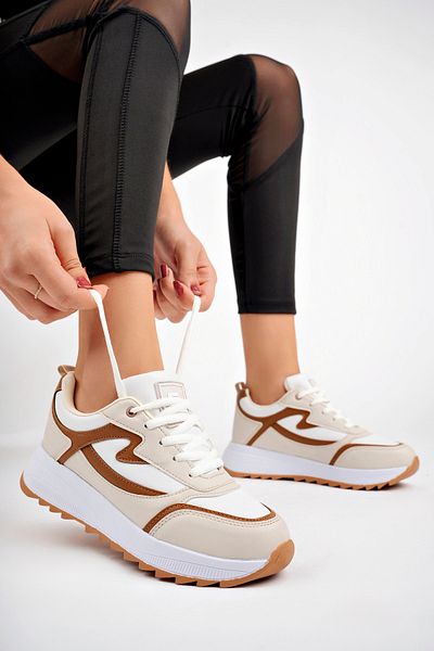 McDark Women's Mink-White Casual Sneakers