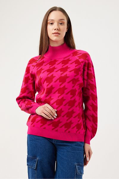 POODLE Women's Half Turtleneck Woven Sweater