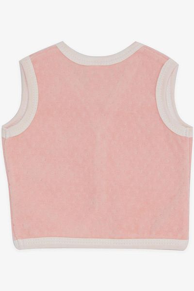 Breeze Baby Girl Velvet Vest Buttoned 0-3 Months-9 Months, Salmon