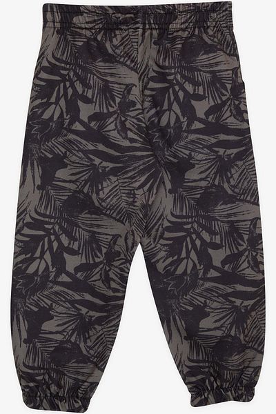 Breeze 1-4 Years Old Boy's Sweatpants - Leaf Pattern, Khaki Green