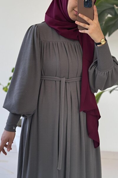 ANDE Ece Triko Elbise- Antrasit