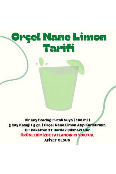 ORÇEL Winter Tea Mixed Herbal Tea 200g. Mint Lemon 200 Gr. Set