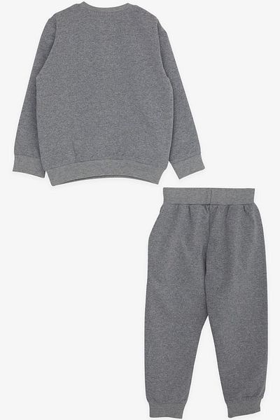 Breeze Boy's Tracksuit Set Colorful Slogan Printed 1-4 Years, Gray