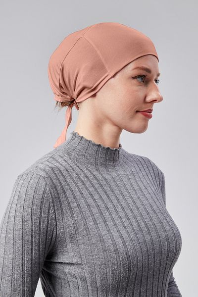 Sonbaharmoda Γυναικείο Hijab Lycra Χτενισμένο Βαμβακερό Αντιολισθητικό Απλό Καπό Δέσιμο