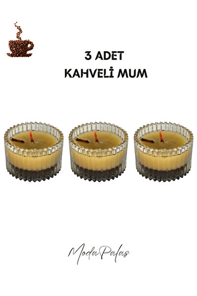 Shal&Shal 3 Adet Sinek ve Arı Kovucu Mum Kahveli Mum Kahve Mumu Türk Kahveli Mum El Yapımı