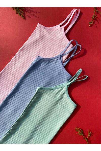 VicTroy Бавовняна 3-шарова підвіска. Зелена, світло-блакитна та рожева з рель...